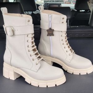 Helene Rouge leather laceup boots